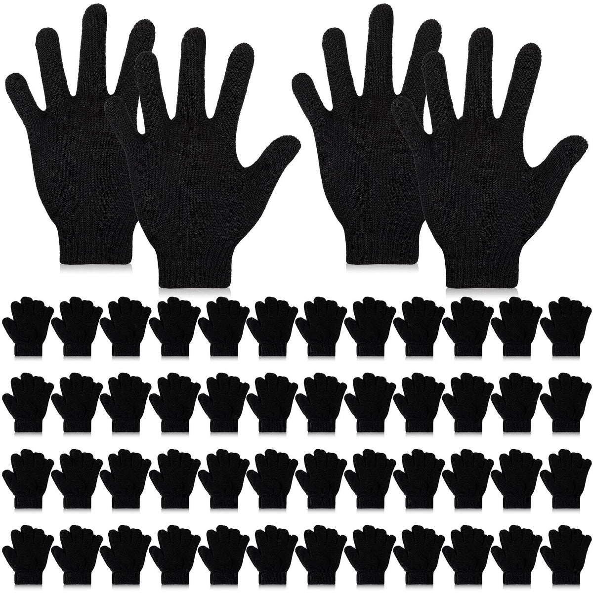 Handepo 50 Pairs Bulk Kids Gloves Winter