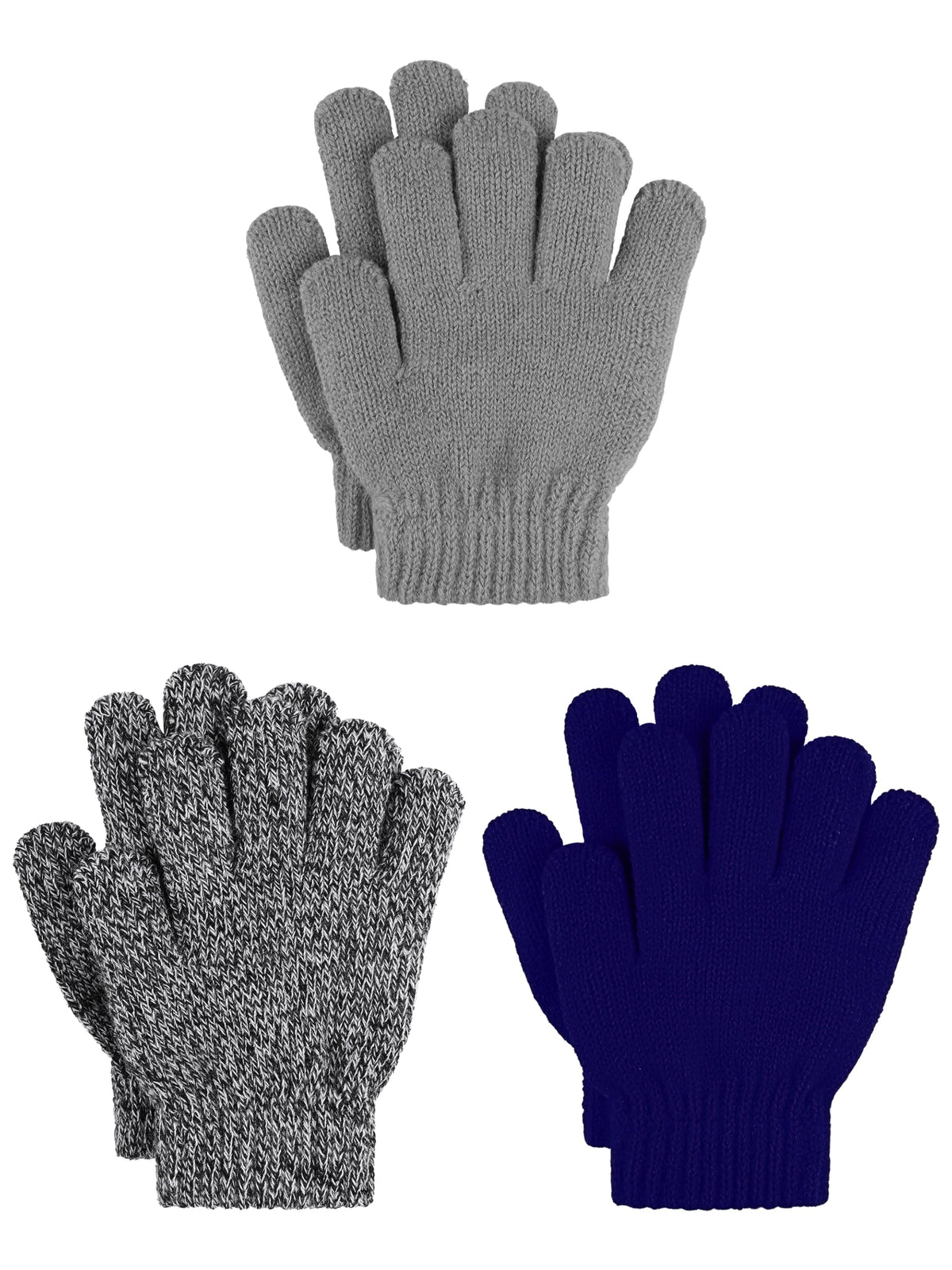 Cooraby 3 Pairs Kids Winter Gloves Thick Warm Toddler Gloves for Boys Girls