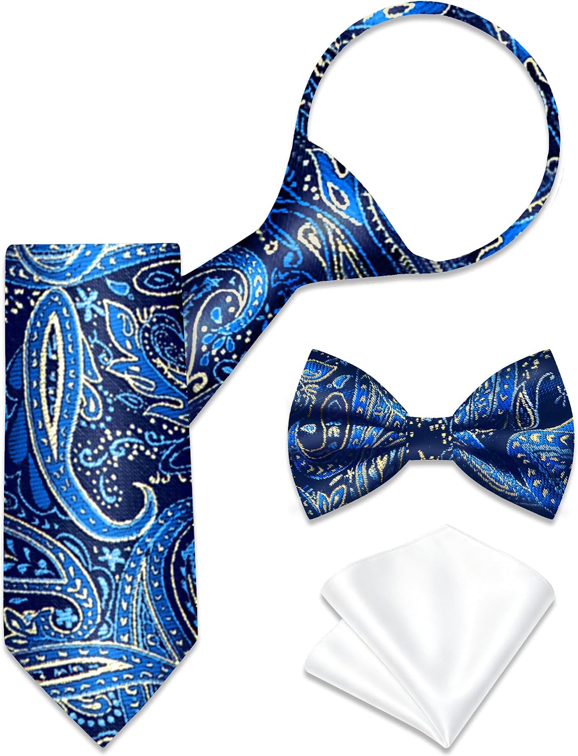 Boys Pre-Tied Zipper Necktie 3-Piece Set