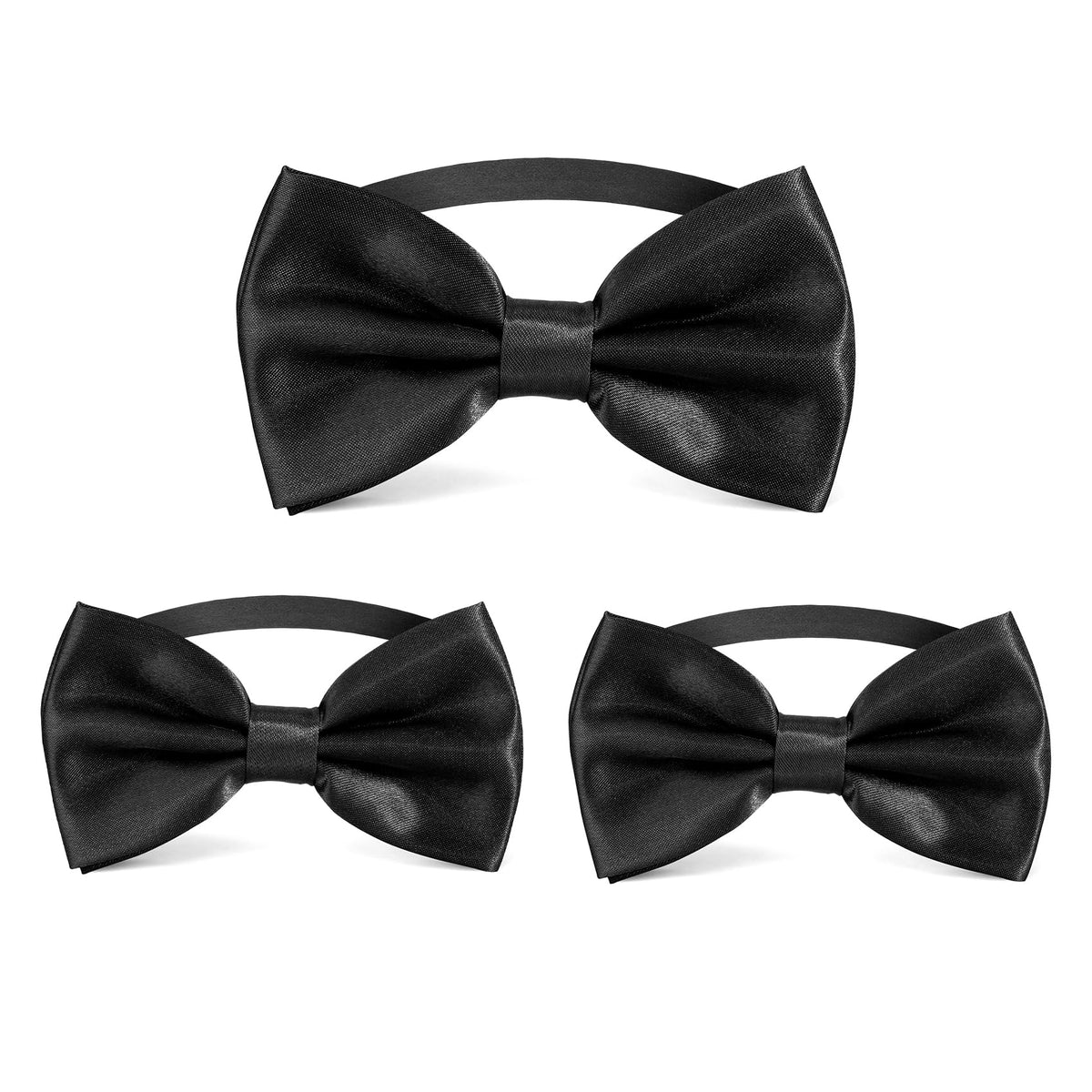 Black Bow Ties for Men - Tuxedo Black Bow Tie Clip On