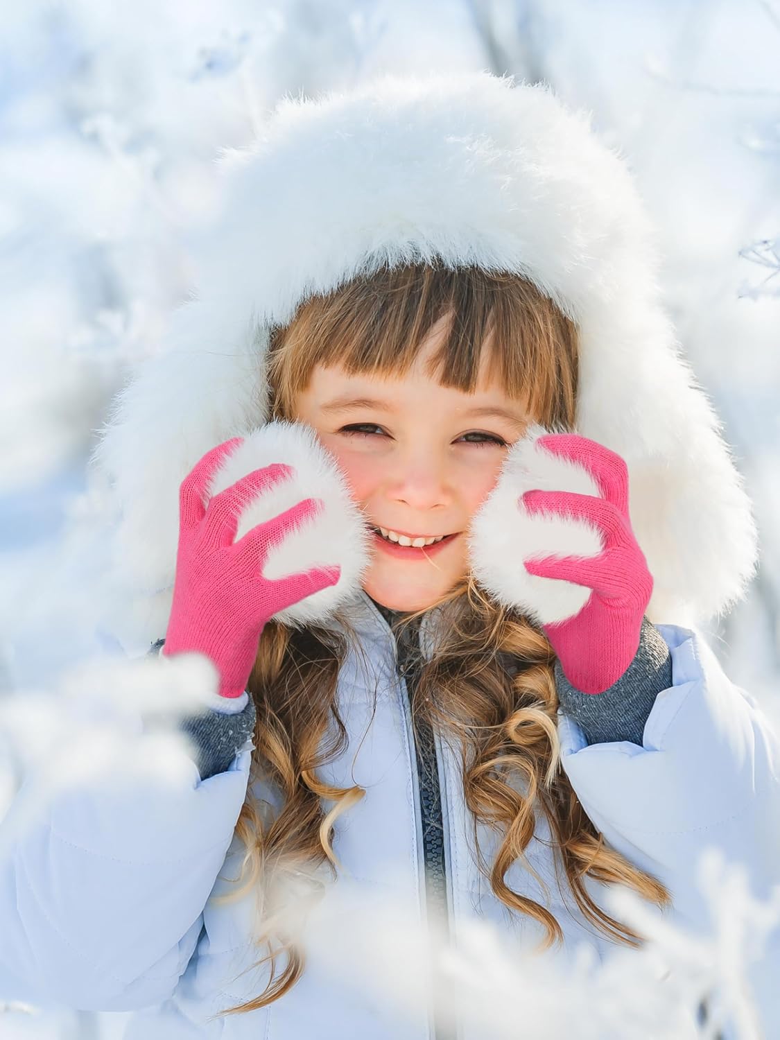 Cooraby 12 Pairs Kids Warm Magic Gloves Teens Winter Stretchy Knit Gloves Boys Girls Knit Gloves