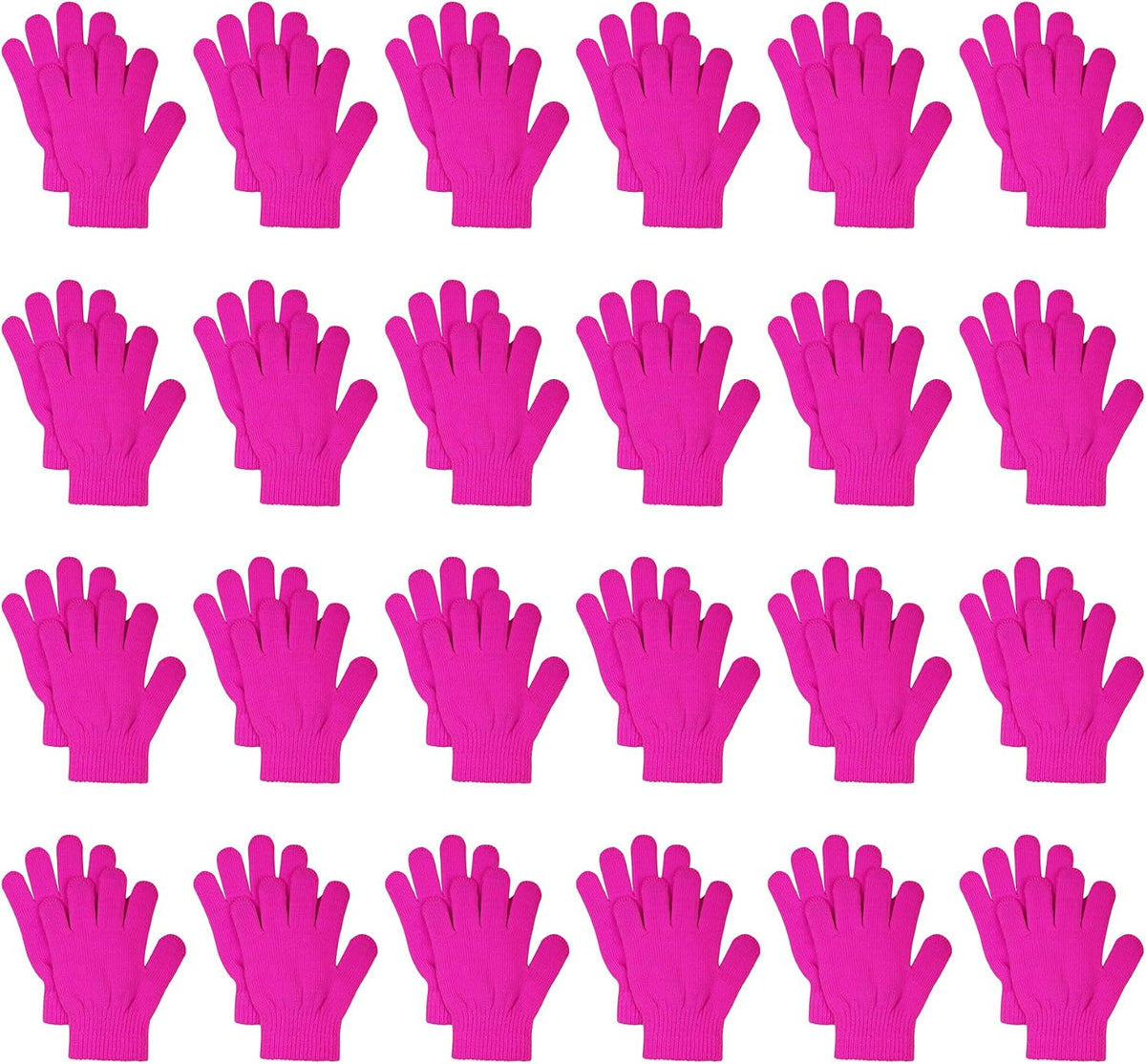 jiebor 24 Pairs Kids Warm Winter Knit Gloves for Boys Girls Children