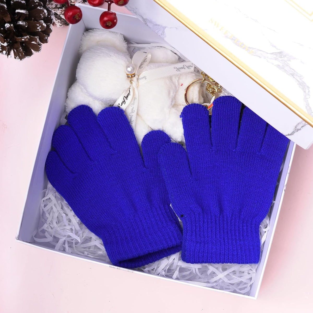 jiebor 24 Pairs Kids Warm Winter Knit Gloves for Boys Girls Children