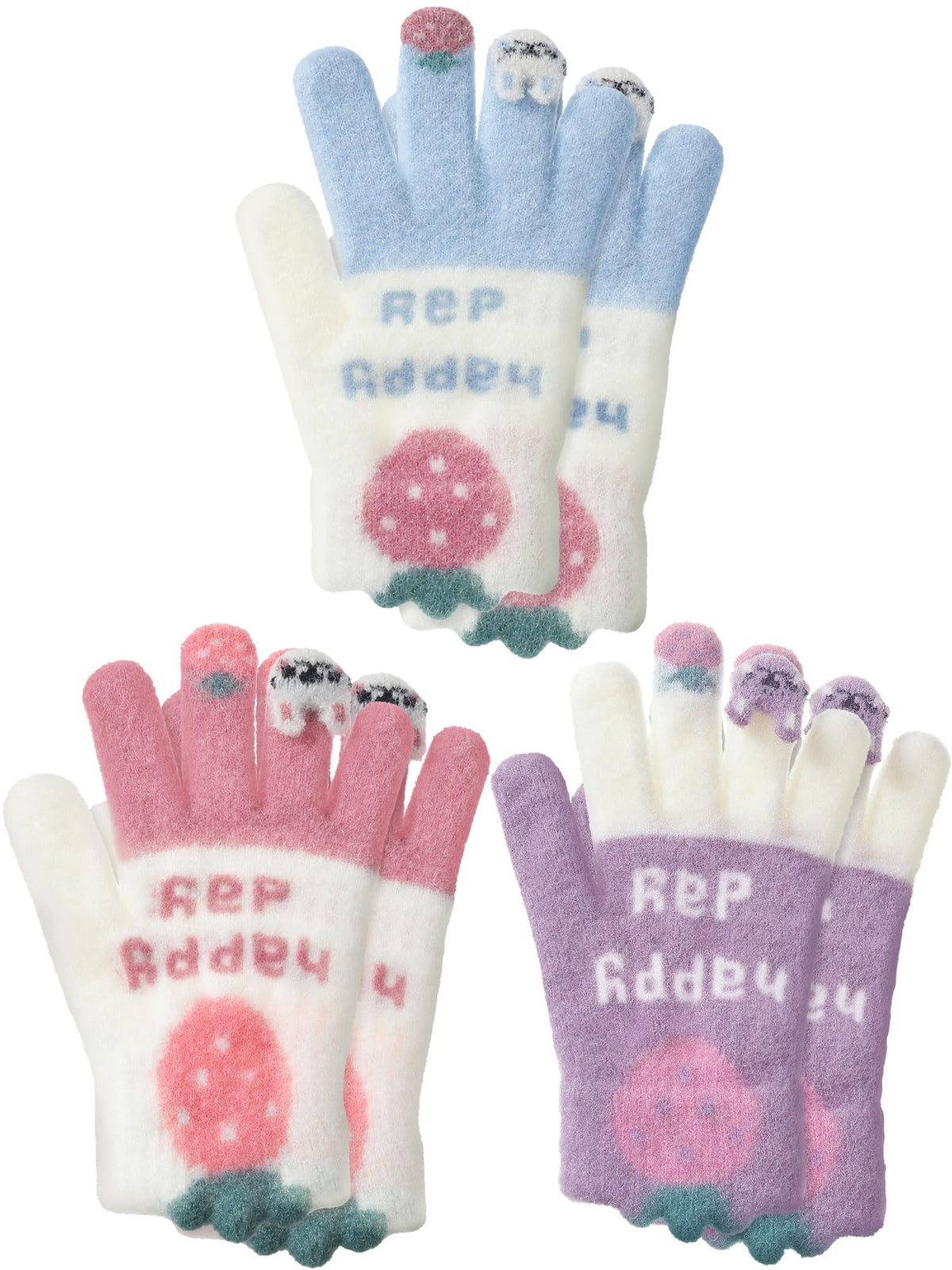 EBOOT 3 Pairs Winter Kids Gloves Warm
