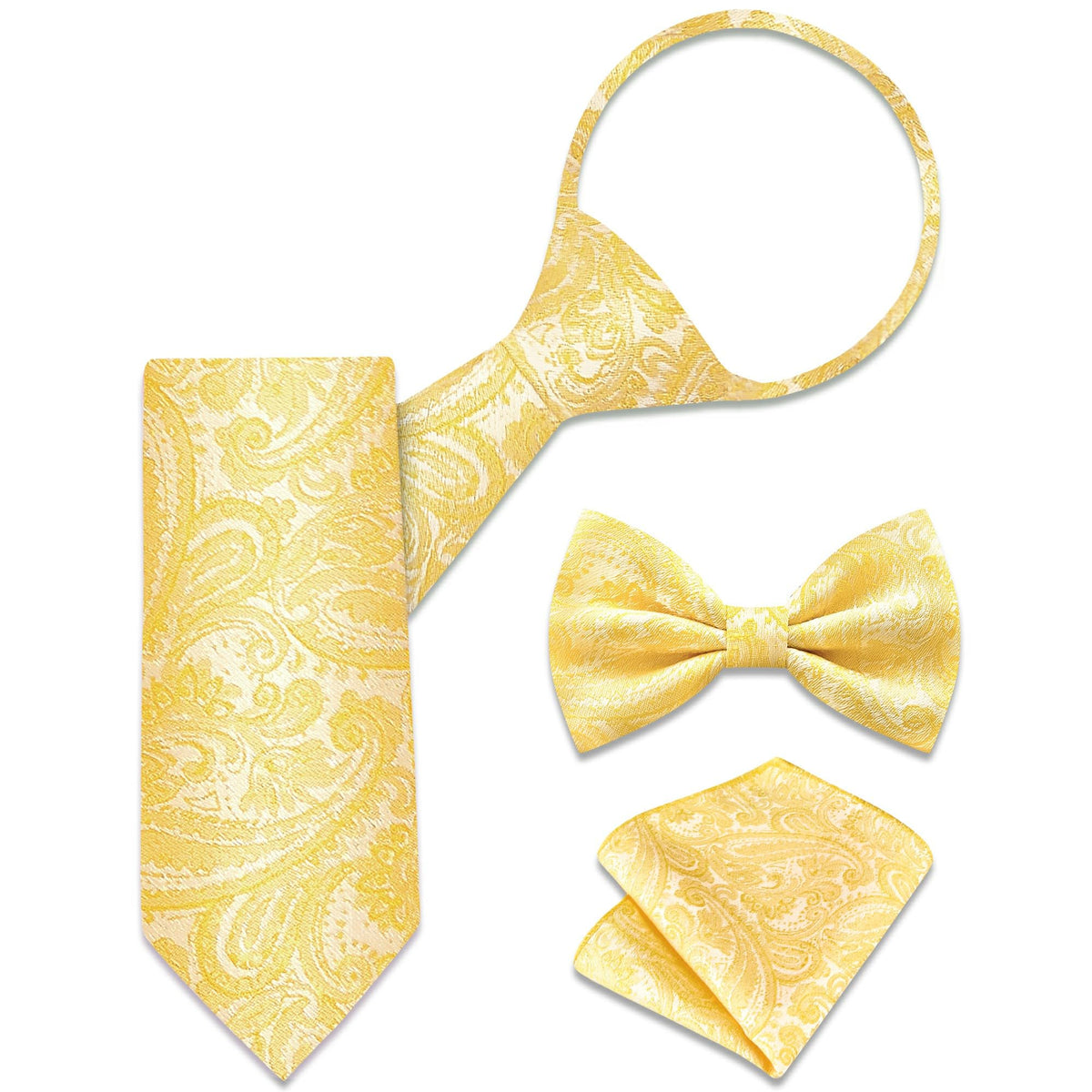 Boys Pre-Tied Zipper Necktie 3-Piece Set