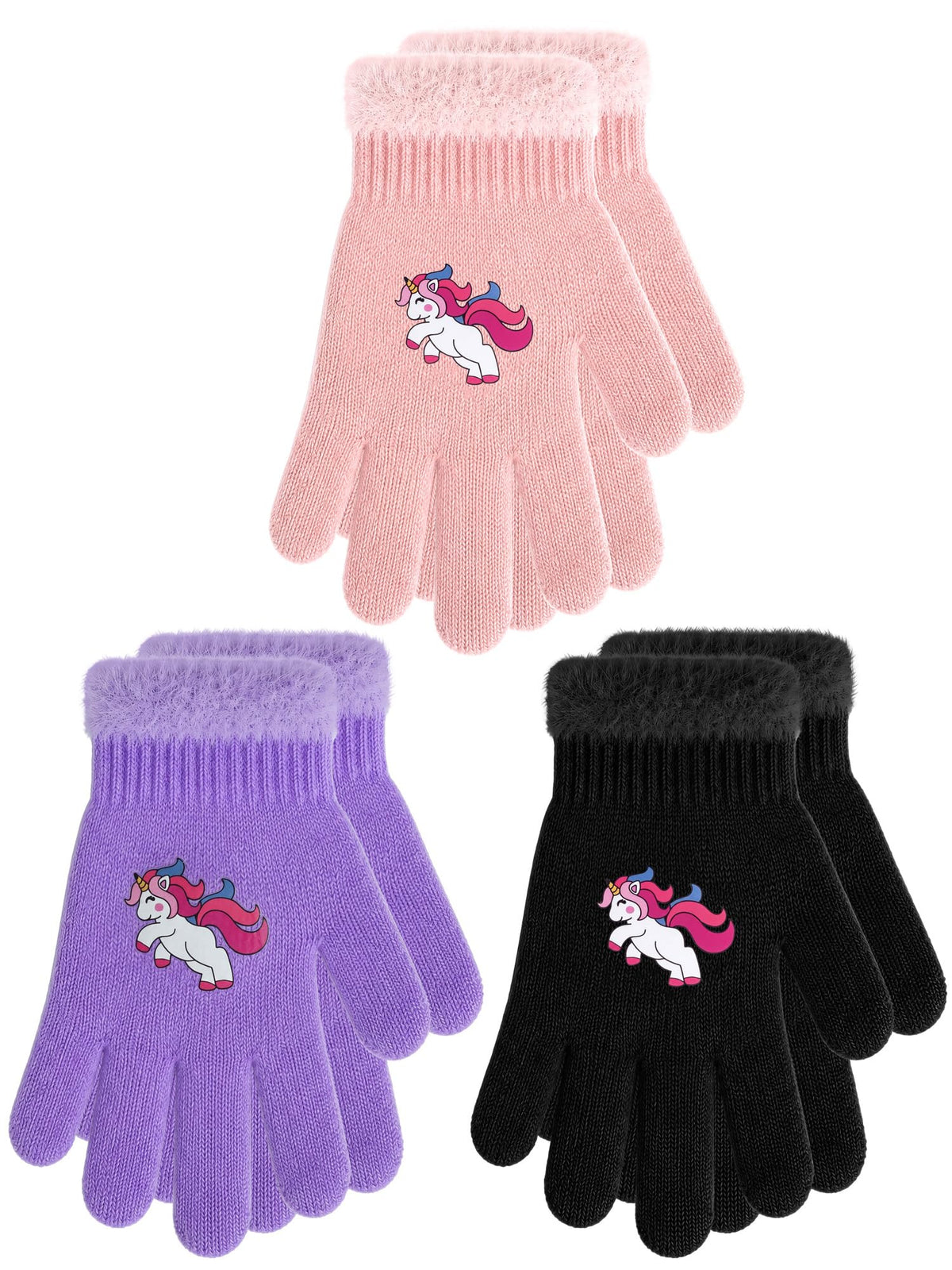 EBOOT 3 Pairs Winter Kids Gloves Warm