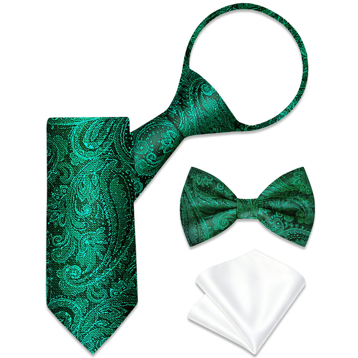Boys Pre-Tied Zipper Necktie 3-Piece Set