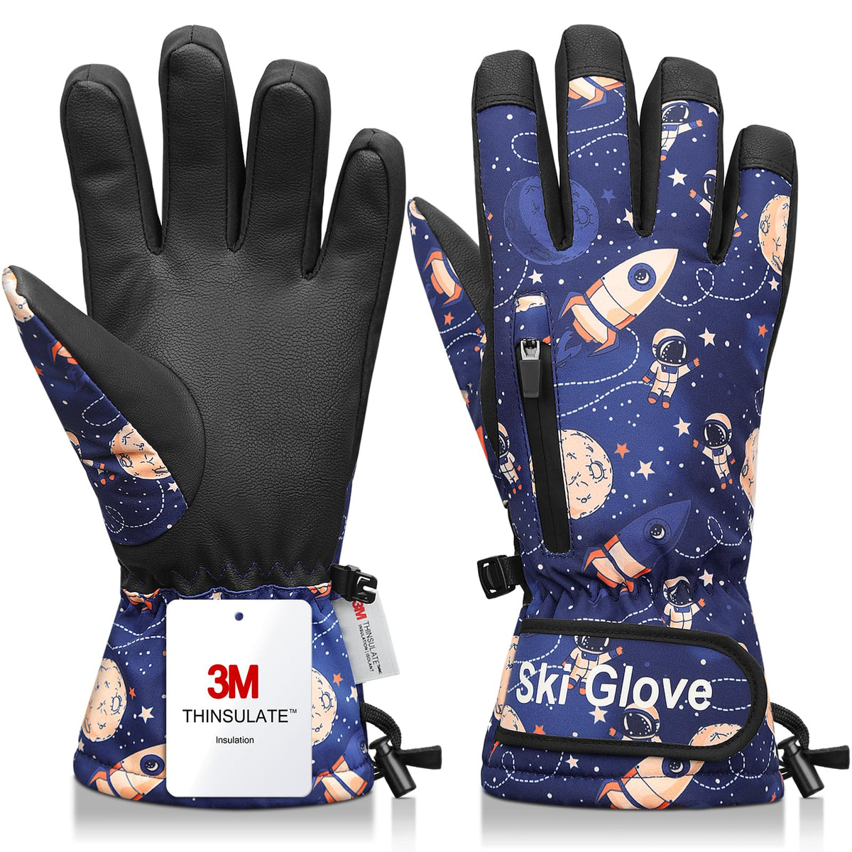 Ski Gloves,Snow Gloves Waterproof Winter Warm Cold Weather Touchscreen Gloves for Parent& Child Kids Skiing,Snowboarding