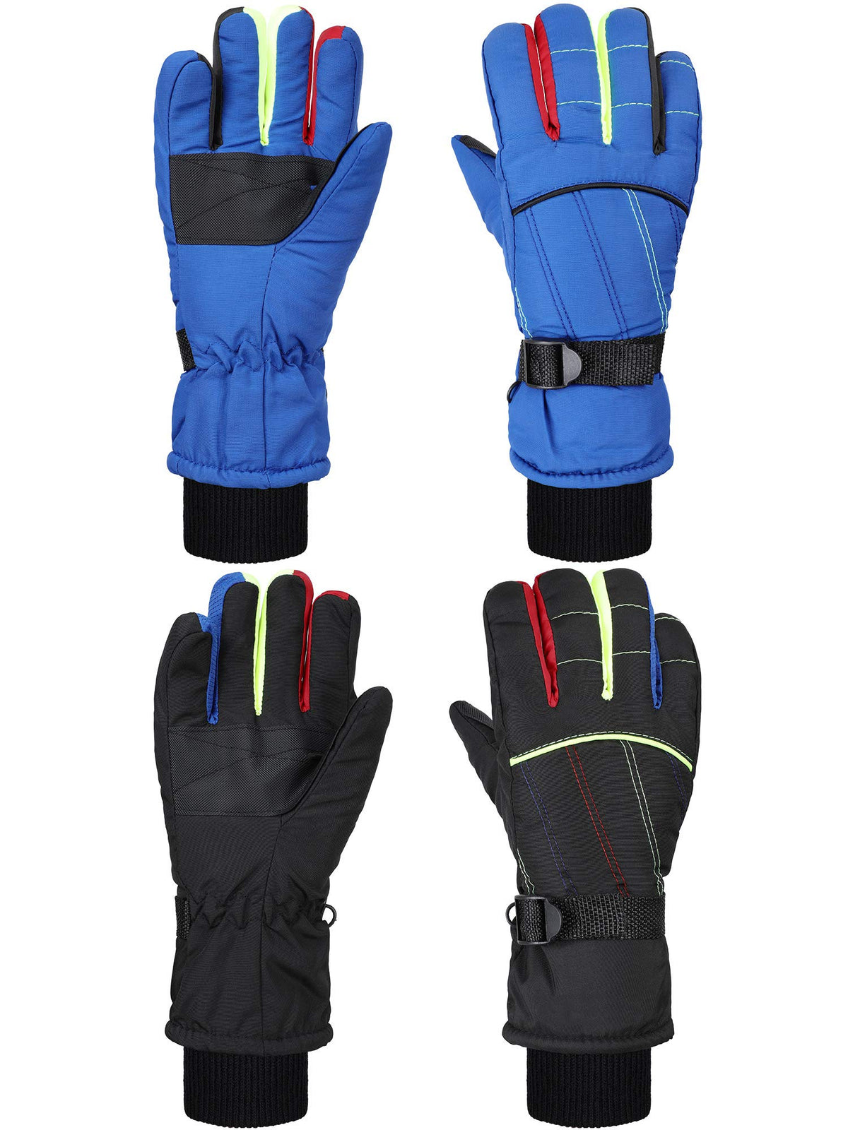 SATINIOR 2 Pair Kids Waterproof Winter Gloves