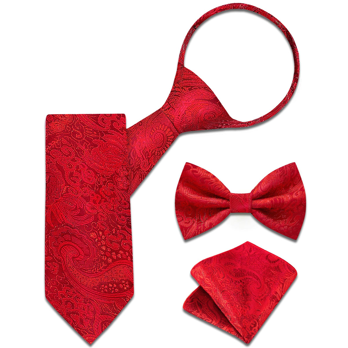 Boys Pre-Tied Zipper Necktie 3-Piece Set