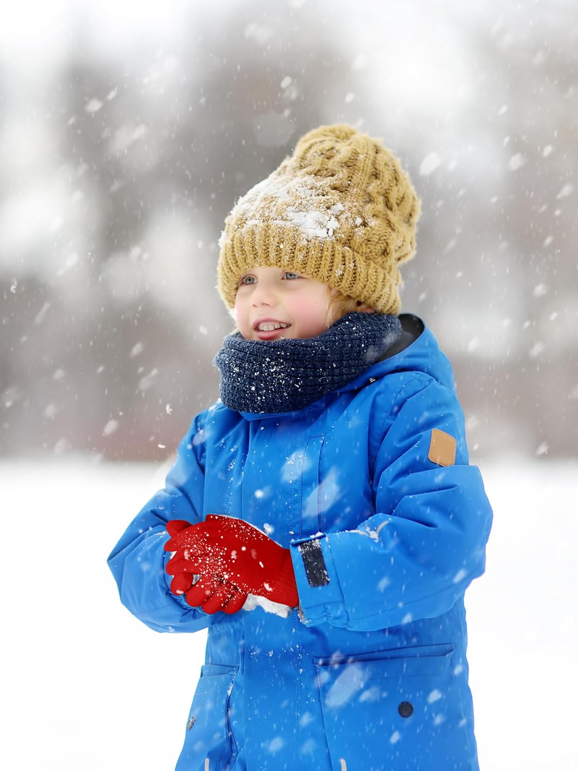 Glooarm 12 Pairs Kids Gloves Winter Toddler Full Finger Knit Gloves Bulk