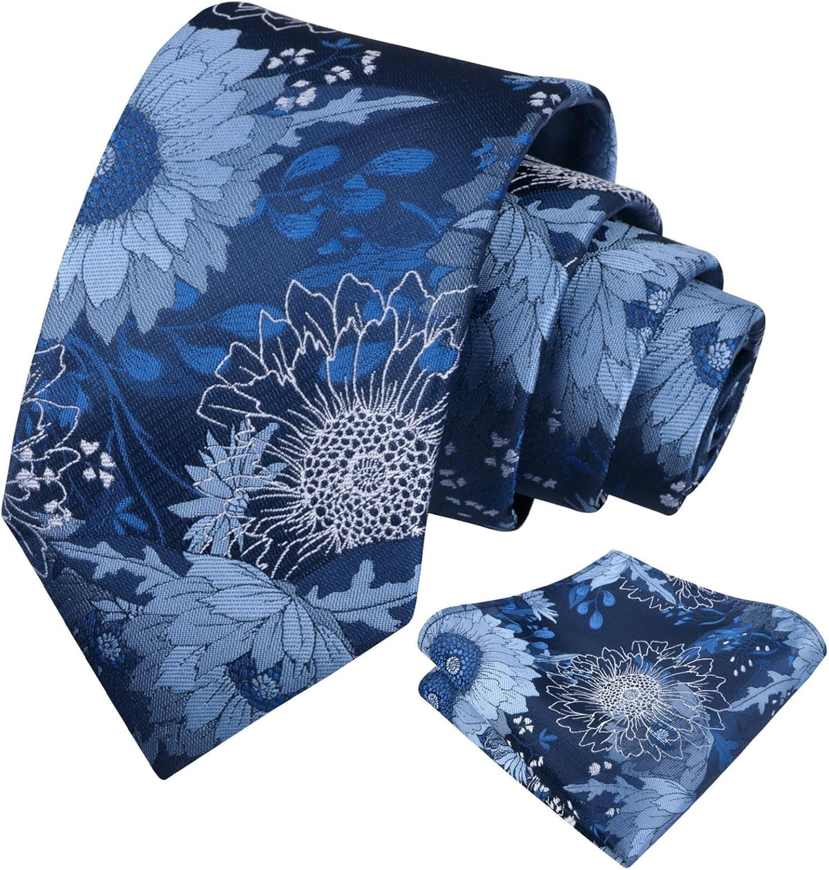 Alizeal Mens Large Chrysanthemum Bloom Floral Tie Set