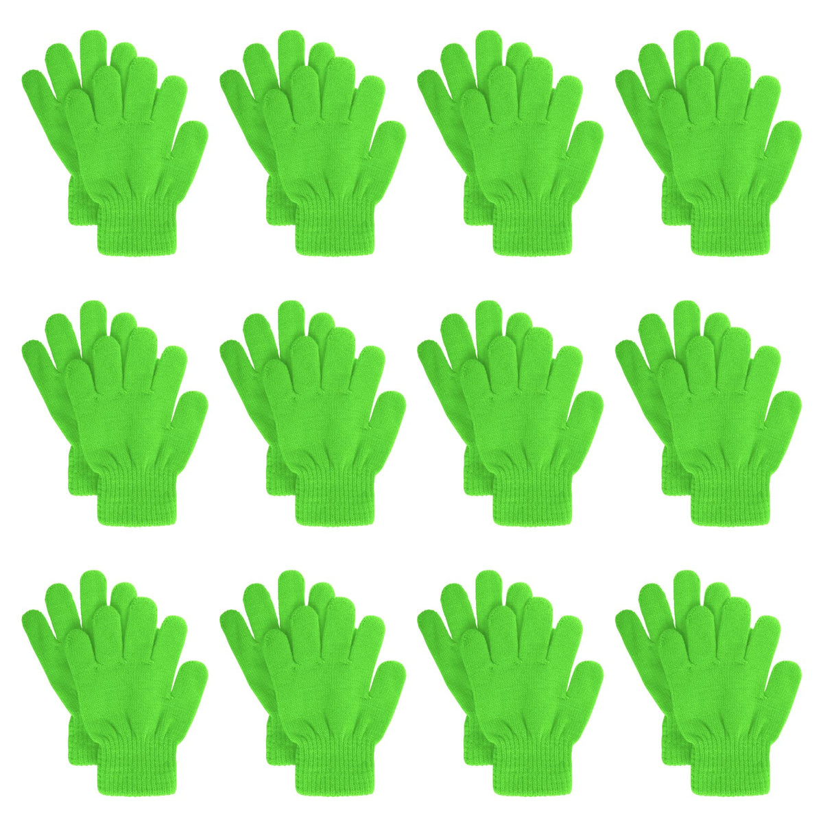 jiebor 12 Pairs Kids Warm Winter Knit Gloves for Boys Girls Children