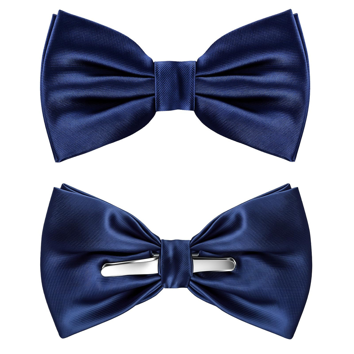 Geyoga 2 Packs Clip on Bow Ties for Men Solid Wedding