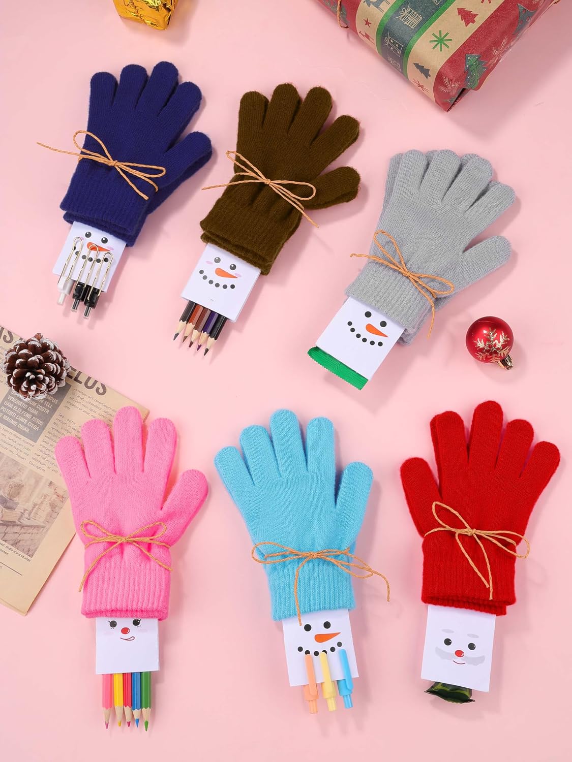 Cooraby 16 Pairs Winter Kids Gloves Warm Toddler Gloves for Boys Girls