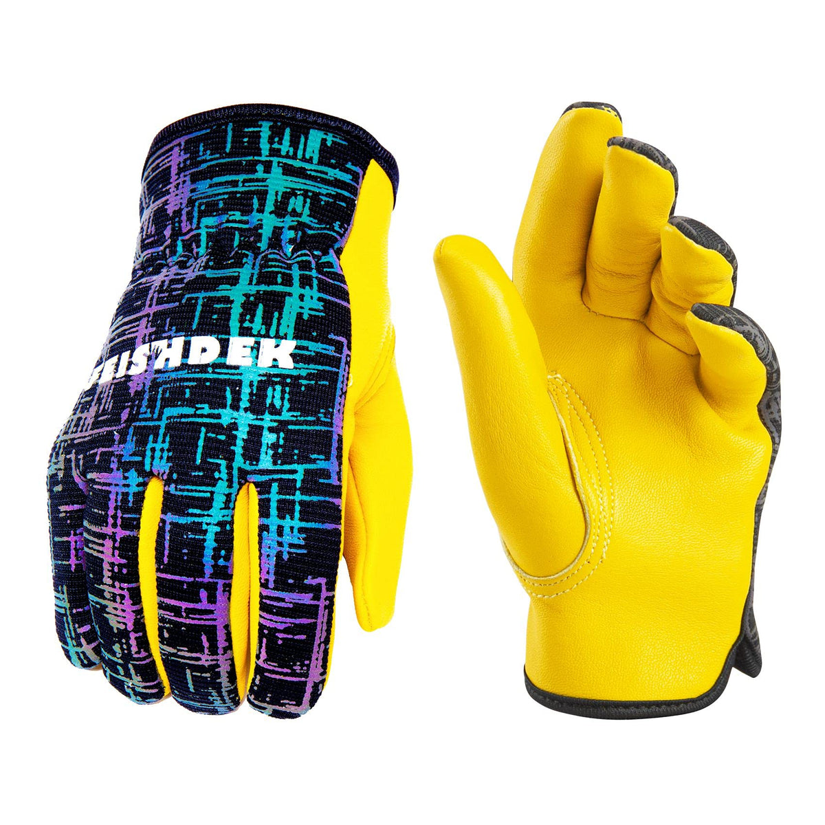 Kids Work Gloves Age 2-14, Soft Deerskin Suede Leather(Age 5-7, M)