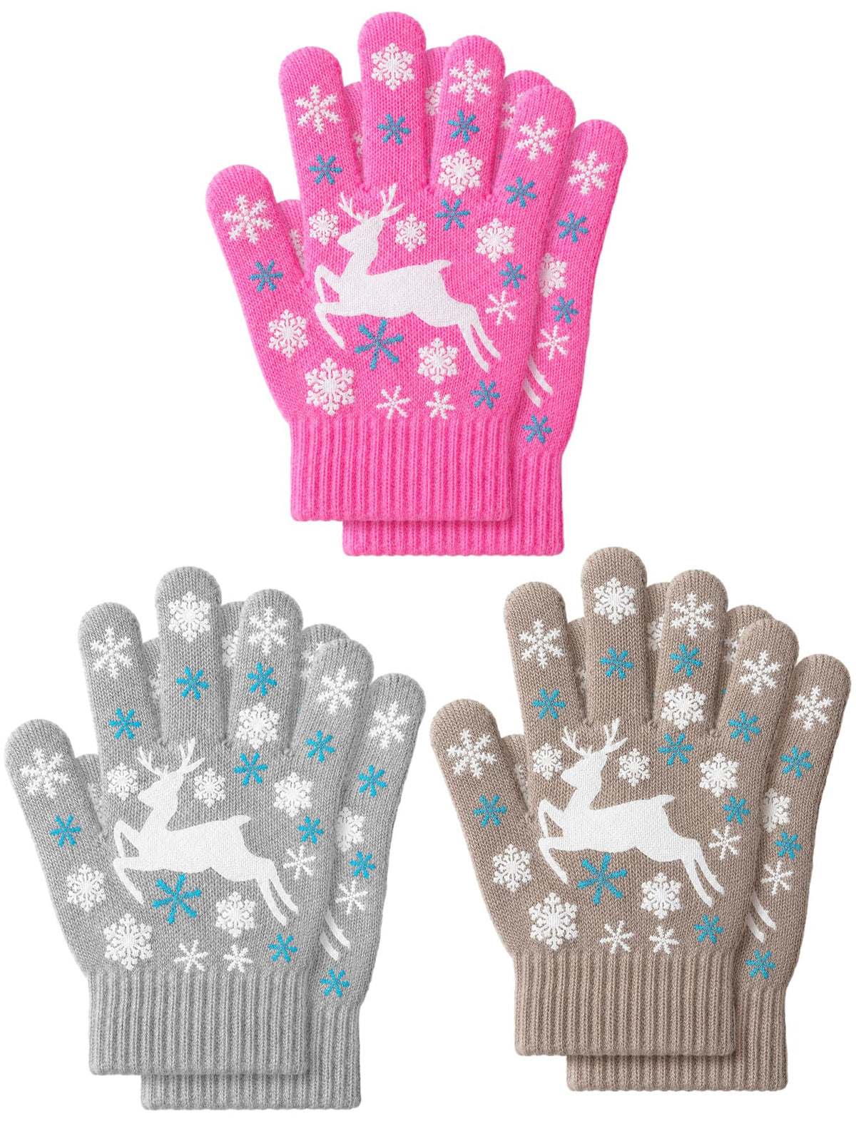 EBOOT 3 Pairs Winter Kids Gloves Warm