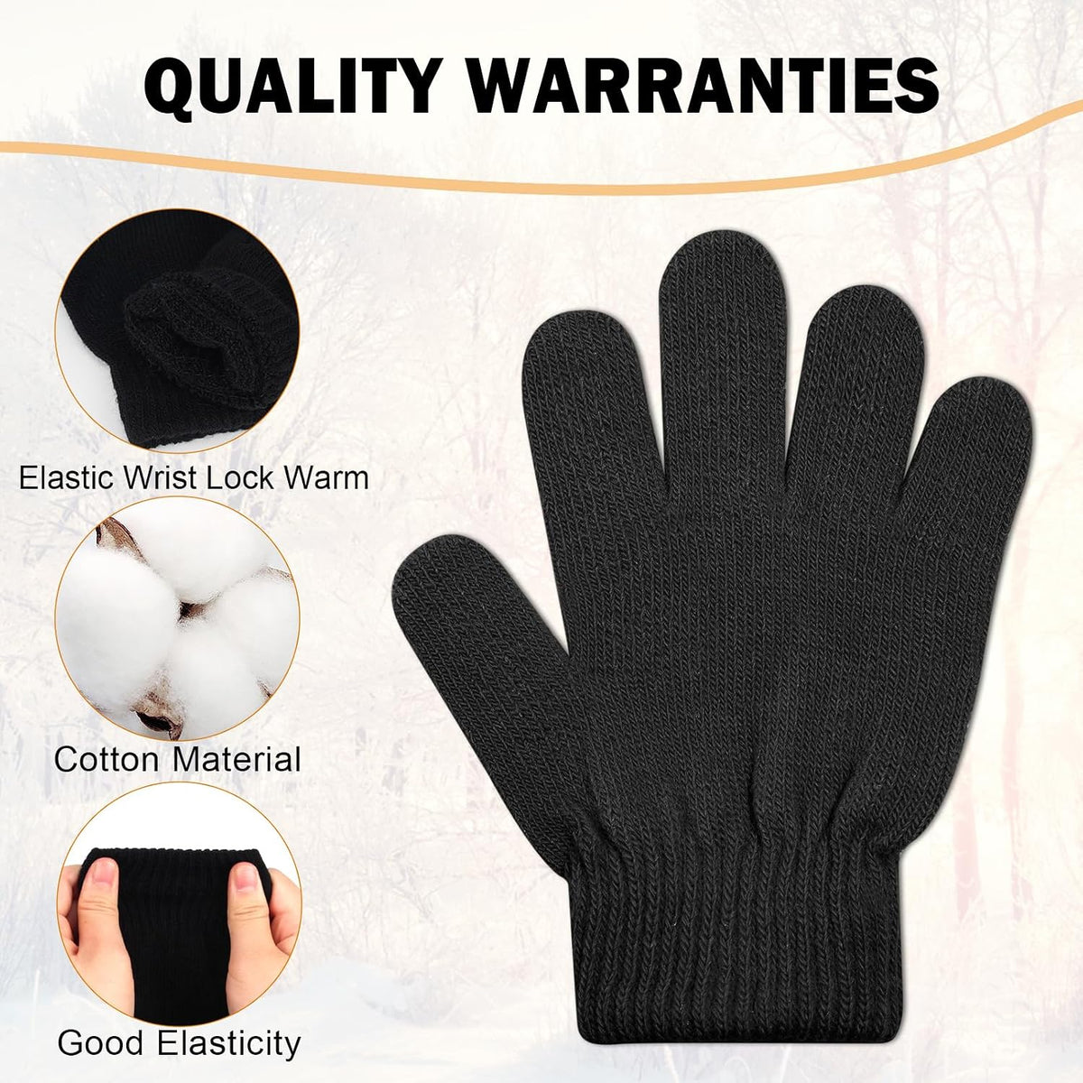 ONESING 12 Pairs Kids Gloves - Warm Knitted Winter Gloves Bulk for Girls Boys, Children Gloves Ideal for Cold Weather Mixcolor D