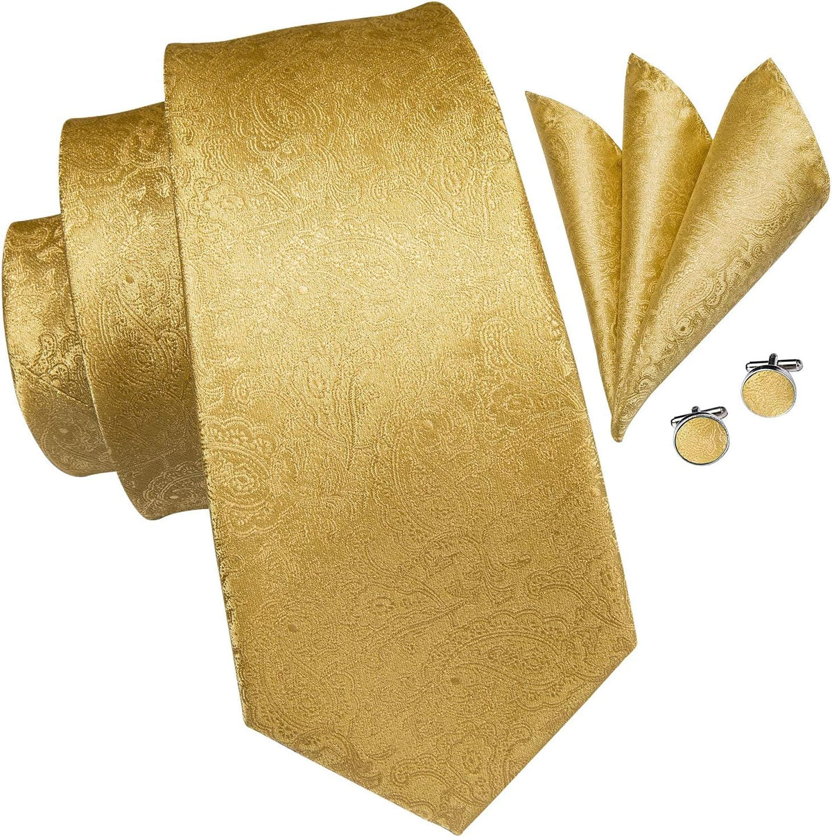 5Pcs Mens Solid Tie Satin Bowtie Lapel Pin Handkerchief Cufflink