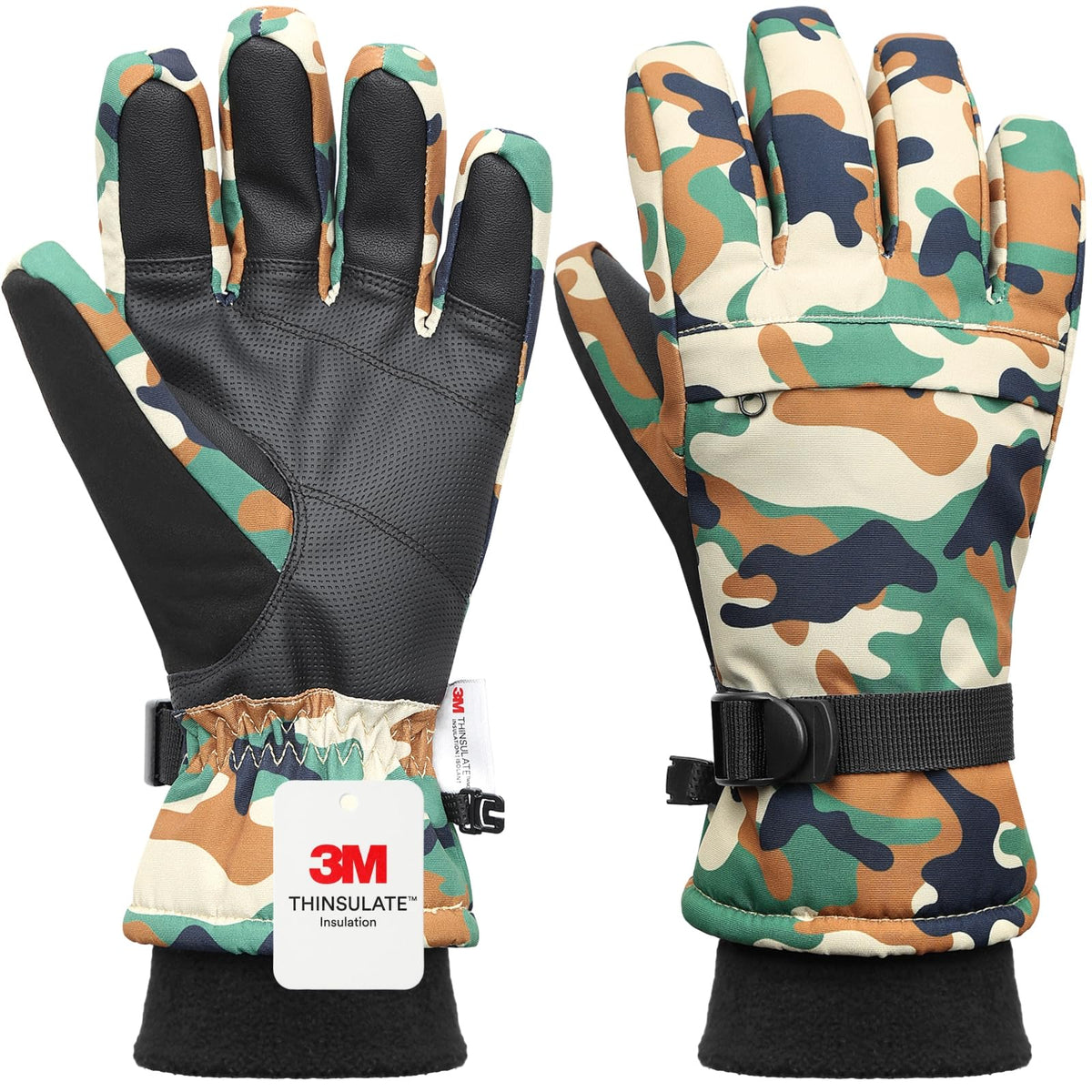 Ski Gloves,Snow Gloves Waterproof Winter Warm Cold Weather Touchscreen Gloves for Parent& Child Kids Skiing,Snowboarding