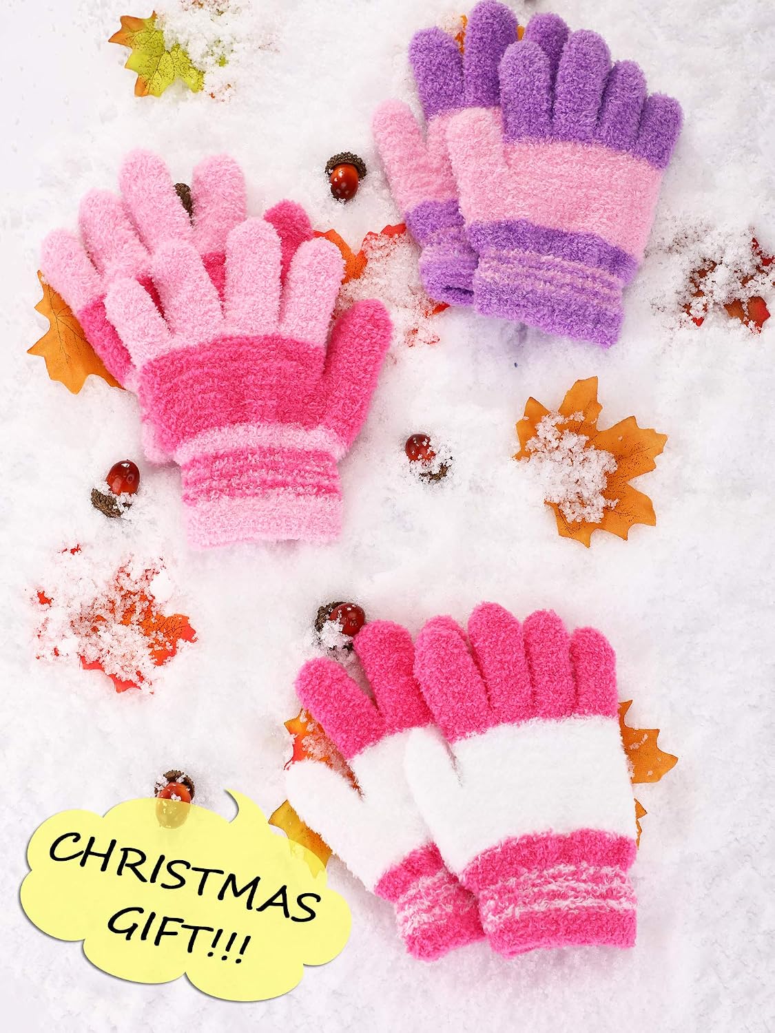 EBOOT 3 Pairs Winter Kids Gloves Warm