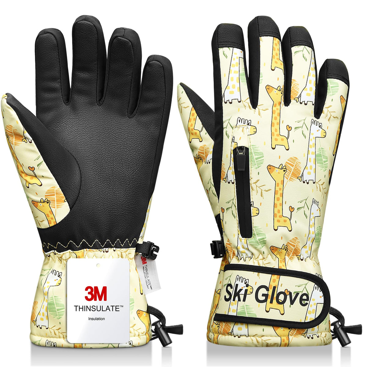 Ski Gloves,Snow Gloves Waterproof Winter Warm Cold Weather Touchscreen Gloves for Parent& Child Kids Skiing,Snowboarding
