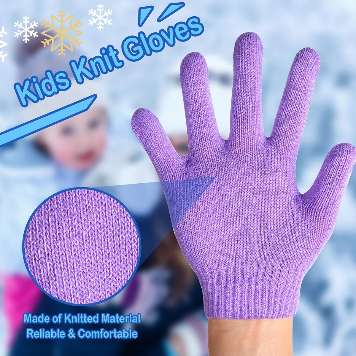 Handepo 50 Pairs Bulk Kids Gloves Winter