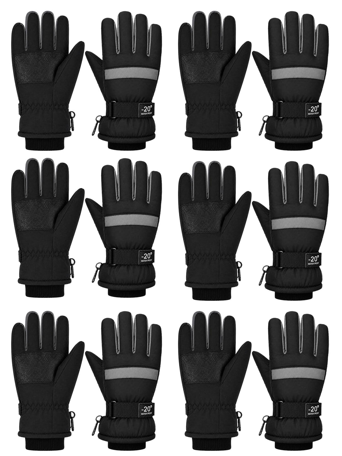 Bencailor 6 Pairs Kids Winter Snow Gloves