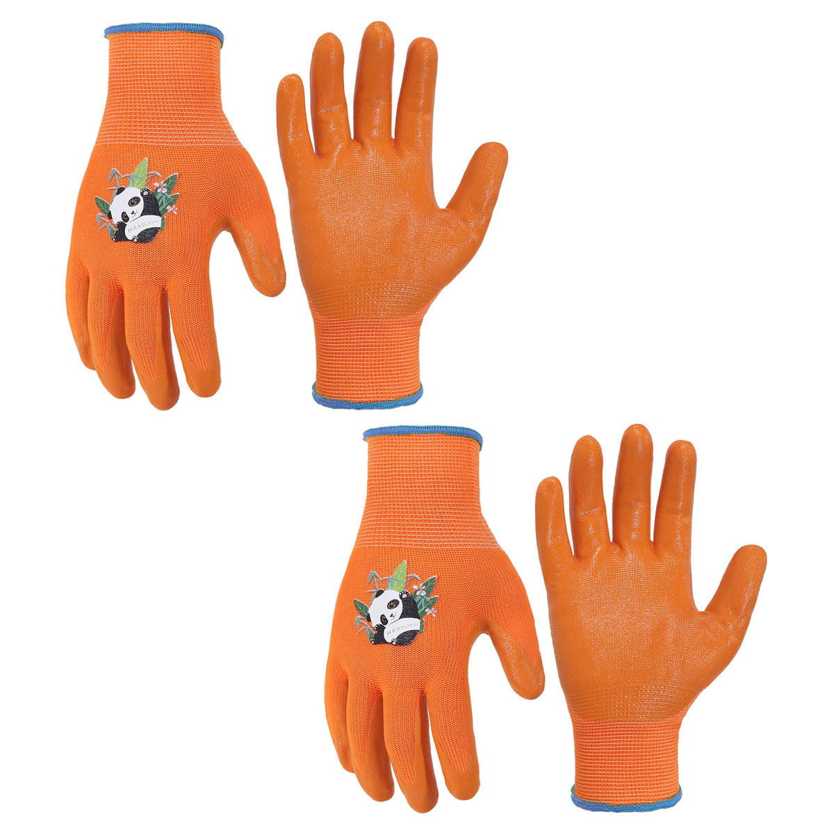 HANDLANDY 2 Pairs Kids Gardening Gloves, Grippy Kids Work Gloves, M