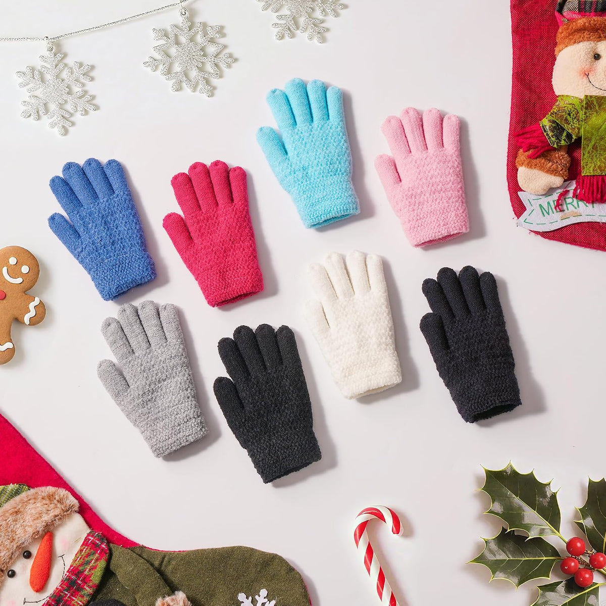 FENELY Winter Gloves for Boys Girls - Kids Warm Knit Thermal Cable Knitted Gloves Wool Fleece Lined Mittens for Cold Weather