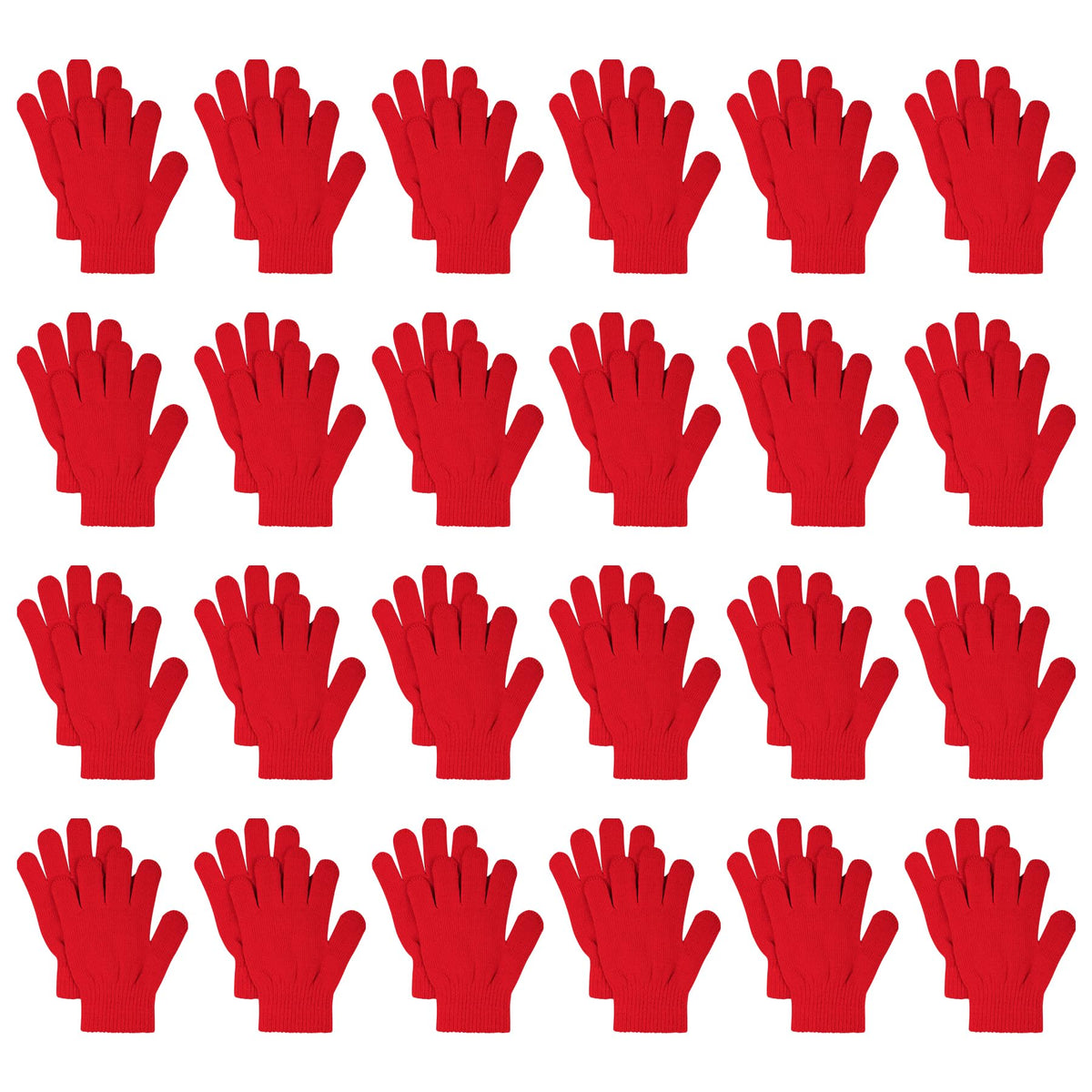jiebor 24 Pairs Kids Warm Winter Knit Gloves for Boys Girls Children