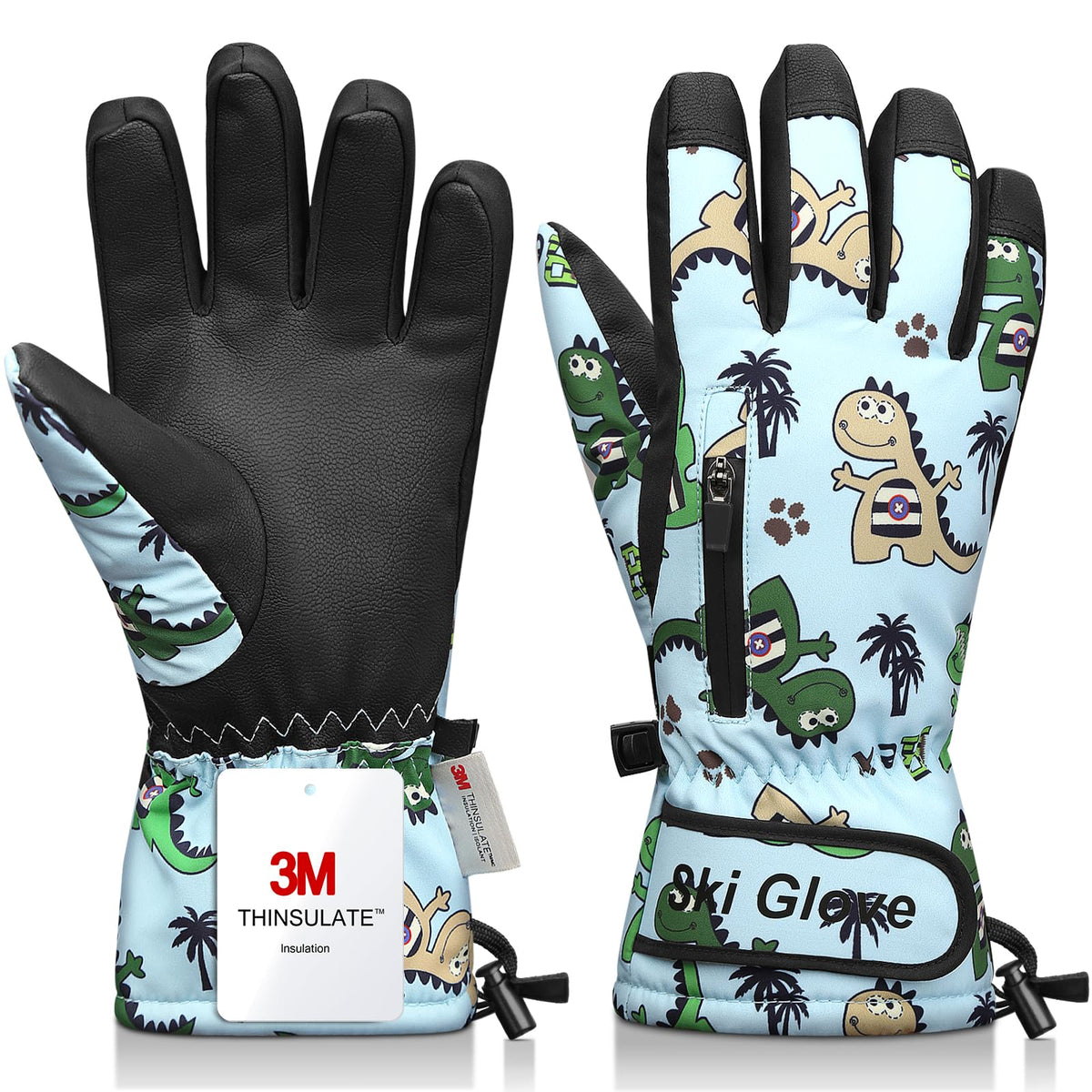 Ski Gloves,Snow Gloves Waterproof Winter Warm Cold Weather Touchscreen Gloves for Parent& Child Kids Skiing,Snowboarding