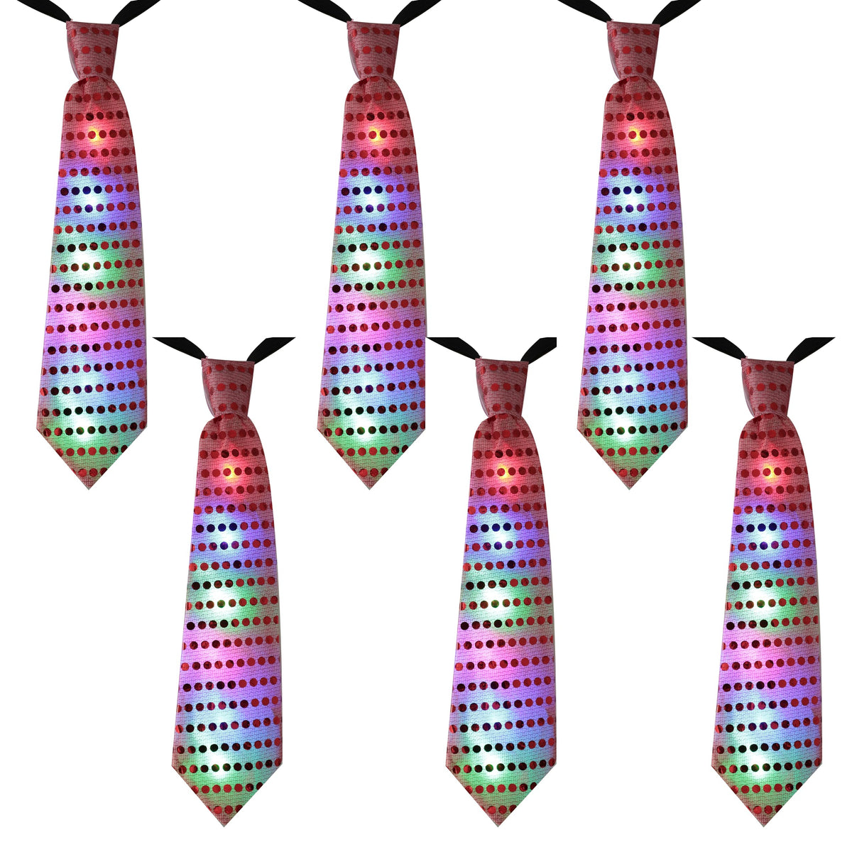 LED Sequin Necktie Electric Bright Light Up Men's Bow Ties Women Kids Flashing Bowties Glow Party Rave Festival School