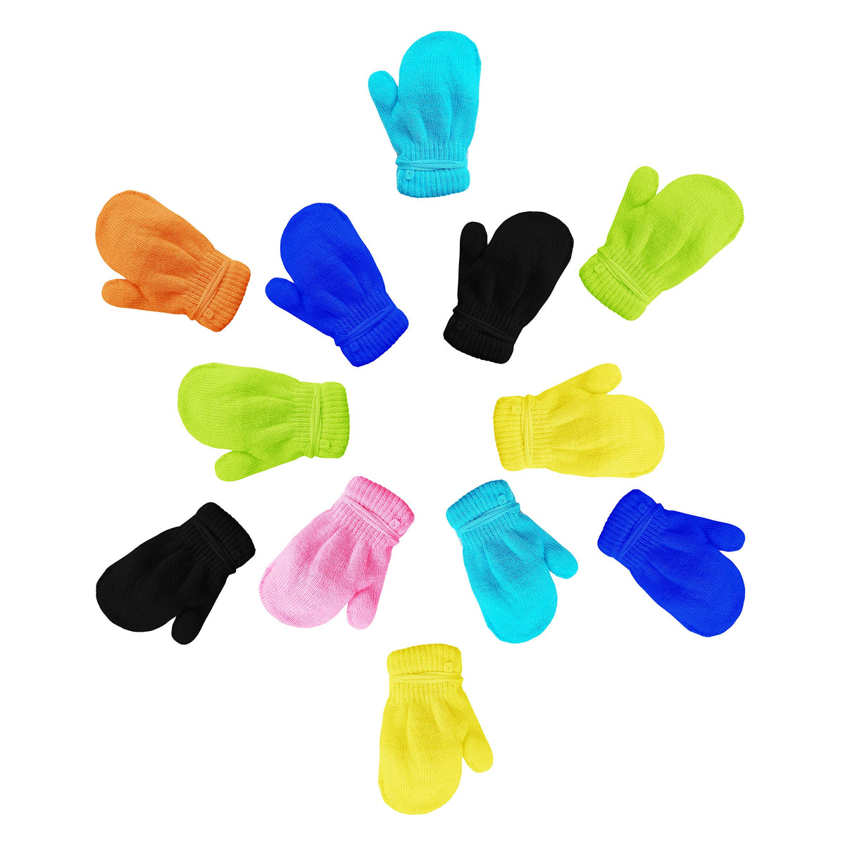 12 Pairs Kids Winter Gloves, Children Bulk Pack Fun Colorful Cute Magic Glove for Boys & Girls