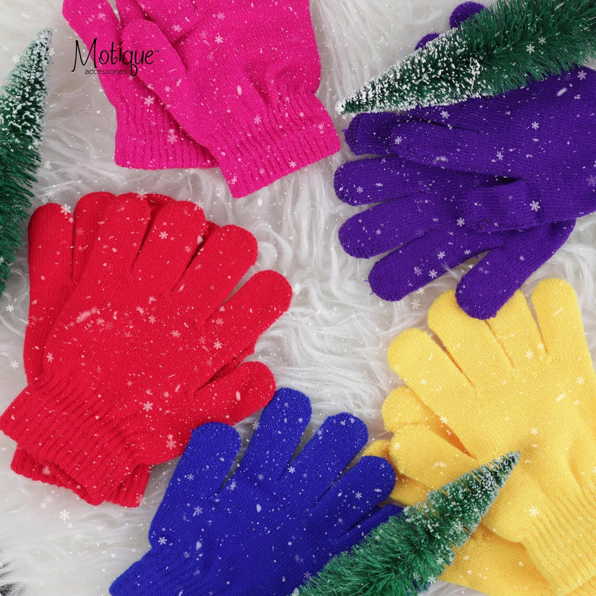 Kids Gloves Magic Knit Gloves for Girls/Boys Solid Colors