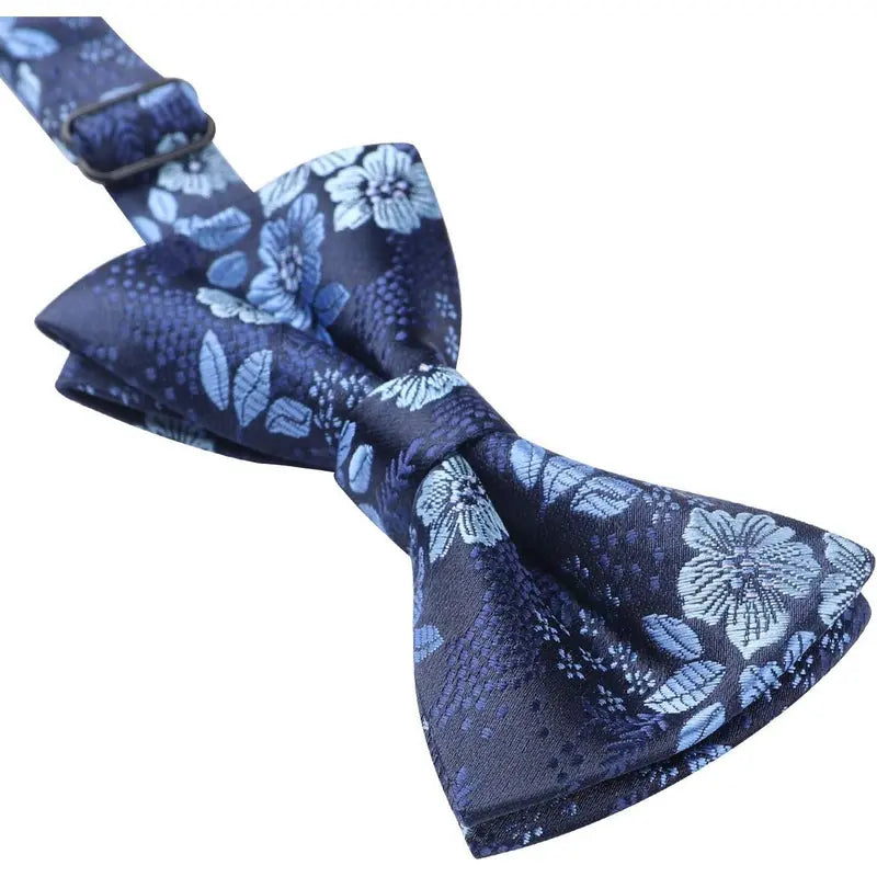Toddler Boys Bow Tie Pre Tied Adjustable Clip-On Paisley, Blue Fun Patterned Bowties for Kids Wedding & Party