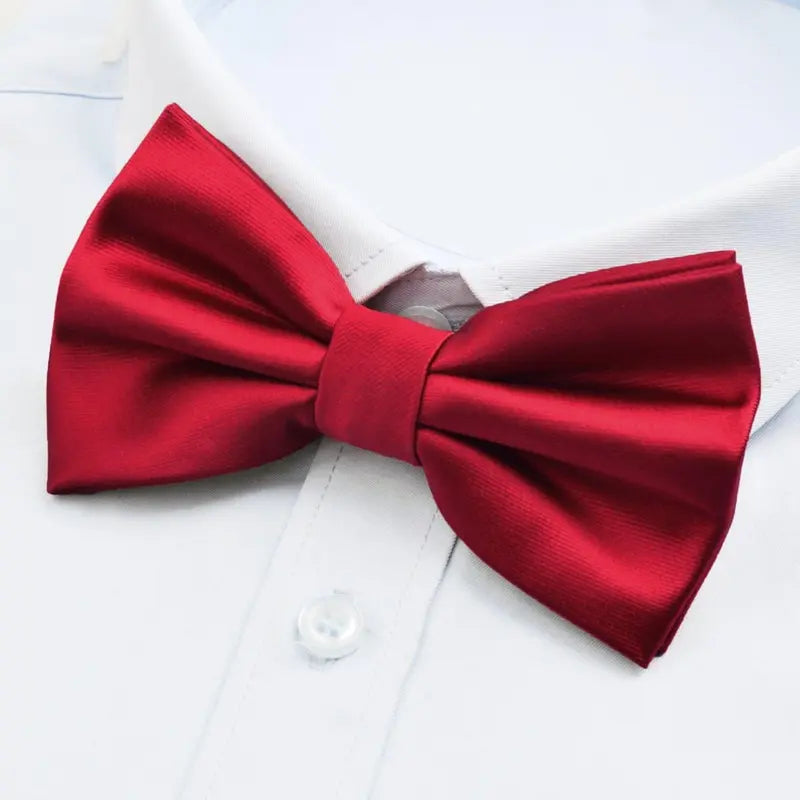 Men's Pre-tied Adjustable Bow Tie - Solid Bow Design, Bowknot, Approx 4.7", Classic Cut, Polyester Silk, Formal Tuxedo Accessory