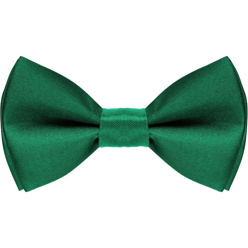 Kids' Black Bow Pre-tied Polyester Satin Bowtie - Double-Layer Unisex Neckwear with Adjustable Strap for Boys, Weddings, Christmas, Birthday, Sports, Graphic Casual Daily Use