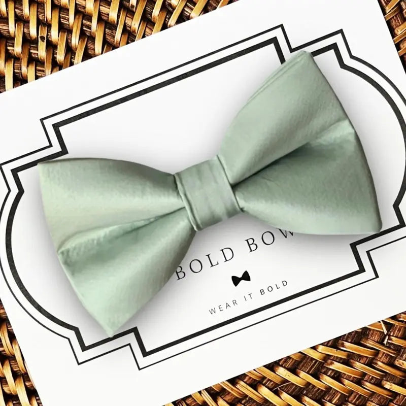 Satin Sage Green Bow Tie