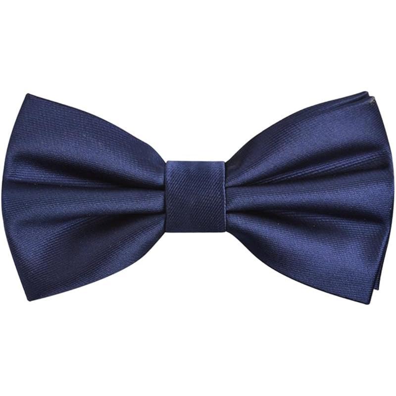 Men's Pre-tied Adjustable Bow Tie - Solid Bow Design, Bowknot, Approx 4.7", Classic Cut, Polyester Silk, Formal Tuxedo Accessory