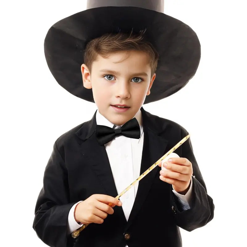 Kids' Black Bow Pre-tied Polyester Satin Bowtie - Double-Layer Unisex Neckwear with Adjustable Strap for Boys, Weddings, Christmas, Birthday, Sports, Graphic Casual Daily Use