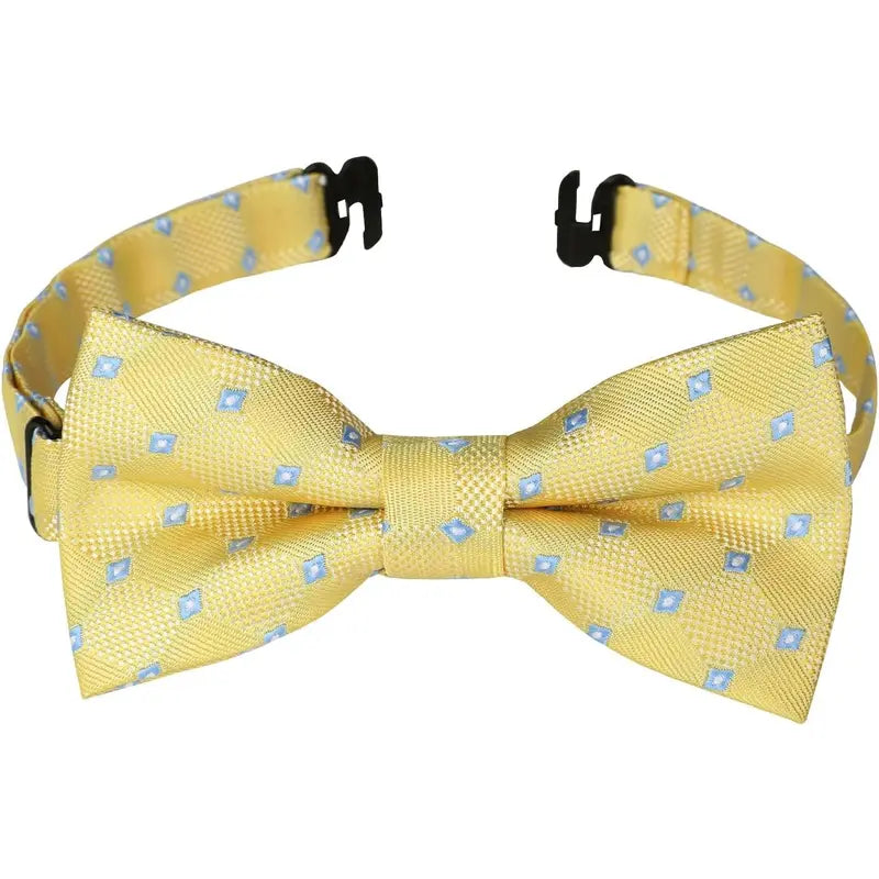 Toddler Boys Bow Tie Pre Tied Adjustable Clip-On Paisley, Blue Fun Patterned Bowties for Kids Wedding & Party