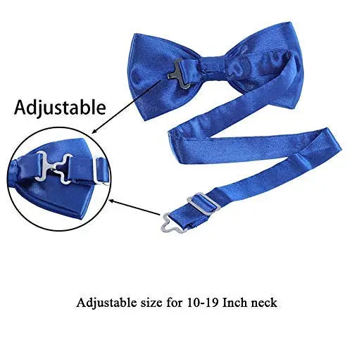 AWAYTR Men's Pre-Tied Synthetic Polyester Bow Tie - Classic Style Adds Polished Poise, 2.4 In Satin Silk Look, Adjustable for Wedding Party Fancy Occasions