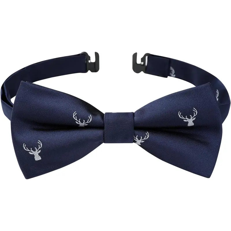 Toddler Boys Bow Tie Pre Tied Adjustable Clip-On Paisley, Blue Fun Patterned Bowties for Kids Wedding & Party