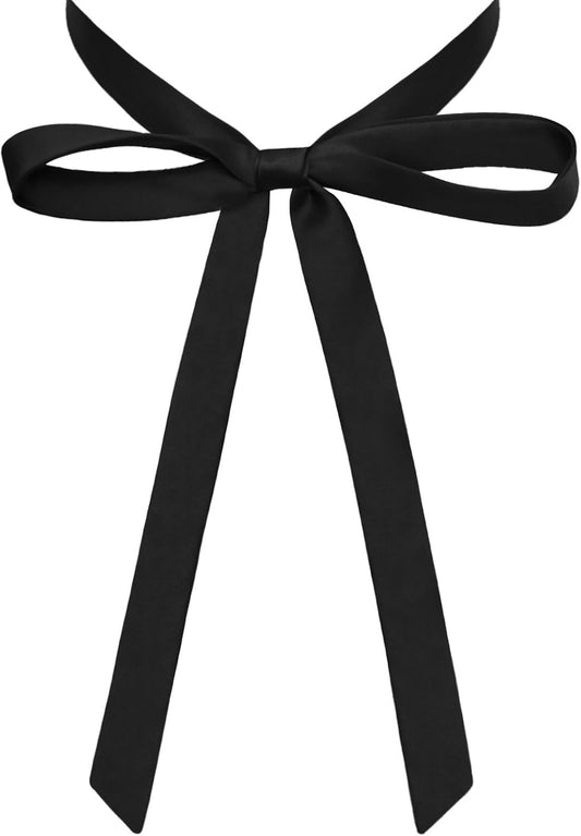 Self Tied Bow Tie for Women, Long Ribbon Womens Tie for Daily Party