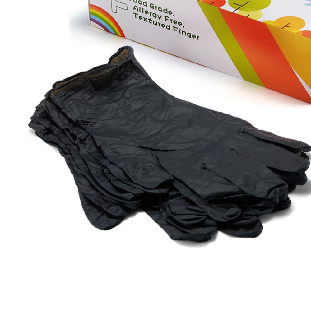 Kids Disposable Nitrile Gloves, Latex Free Glove for Children, Powder Free- for Crafting, Painting, Cooking, Cleaning-100 PCS