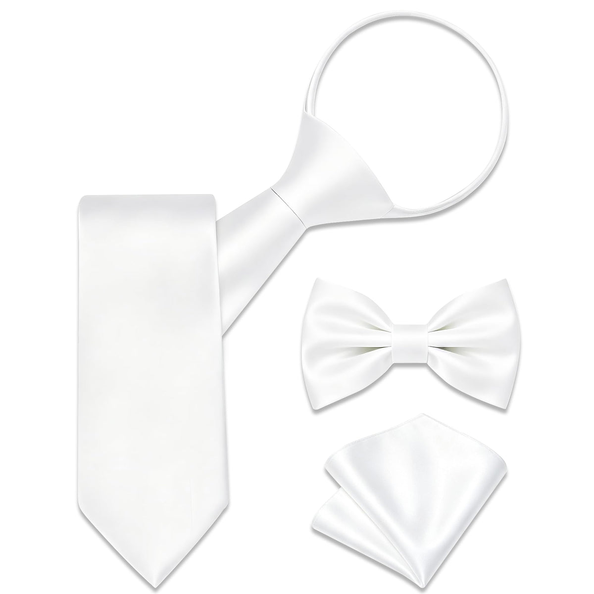 Boys Pre-Tied Zipper Necktie 3-Piece Set