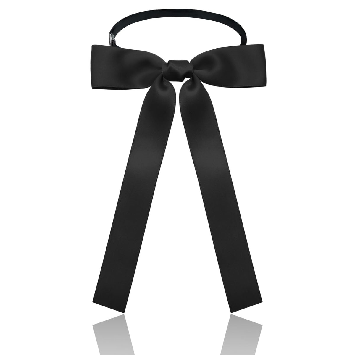 Luckyvestir Western Bow Ties for Men Women, Black/Red Colonel Satin Ribbon String Bow Tie for Costume Uniform