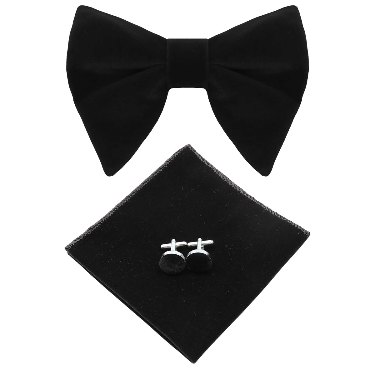 Luckyvestir Men's Velvet Bow Tie, Pre-Tied Adjustable Bowties, Silk Black Neckties for Men Women for Party Business Gift