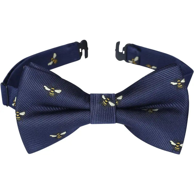Toddler Boys Bow Tie Pre Tied Adjustable Clip-On Paisley, Blue Fun Patterned Bowties for Kids Wedding & Party